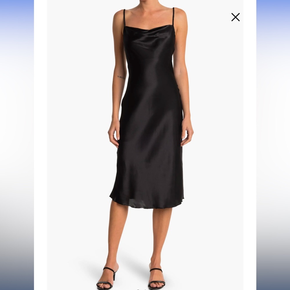 BEBE SATIN MIDI DRESS
